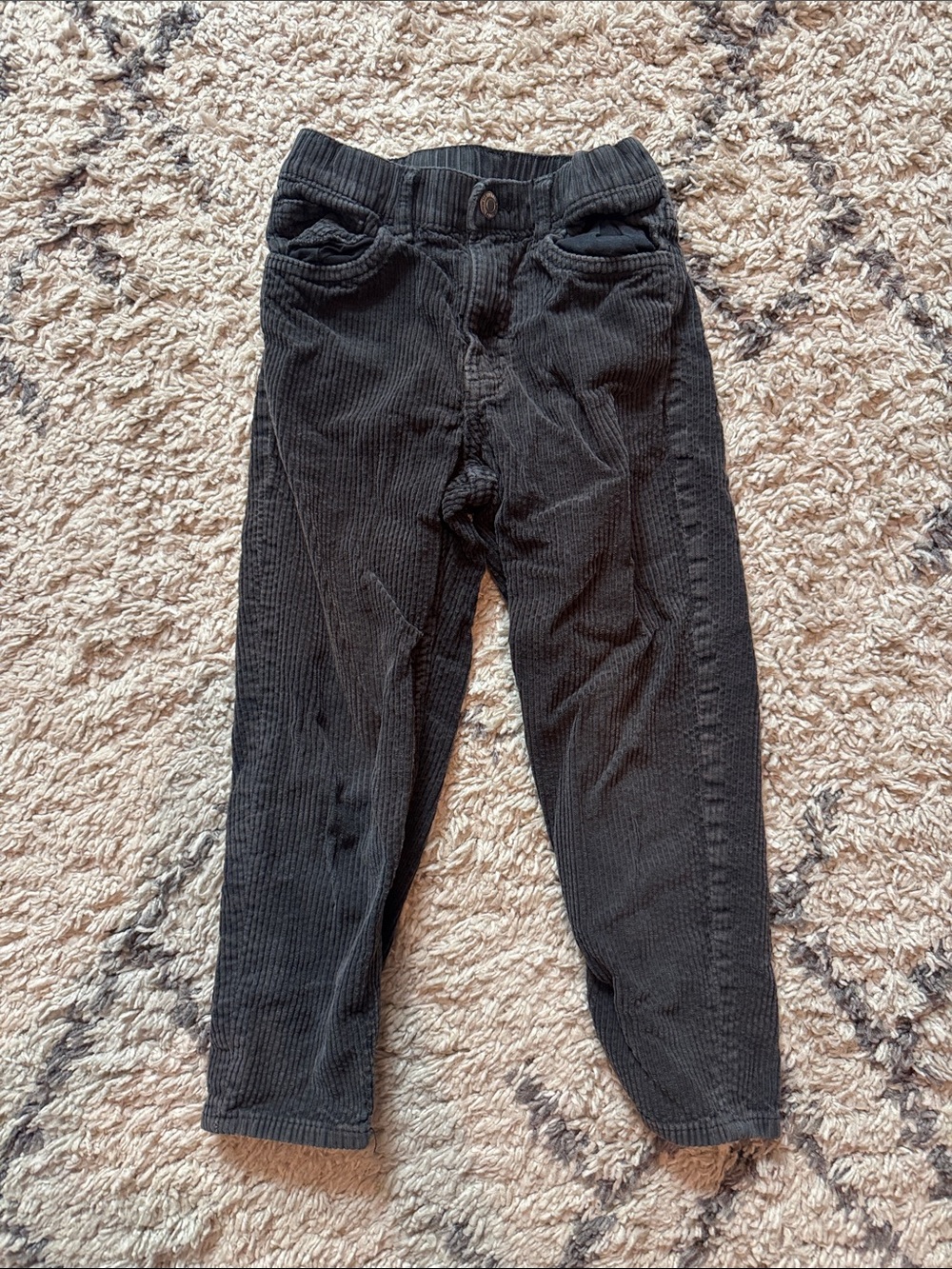 H&M Black Corduroy Kids Pants - Elastic Waist 5-6 years